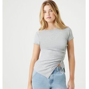 New with tags: Ruched Drawstring Ribbed Tee